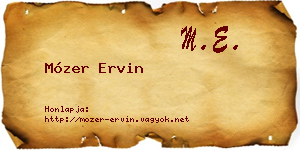 Mózer Ervin névjegykártya