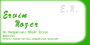ervin mozer business card